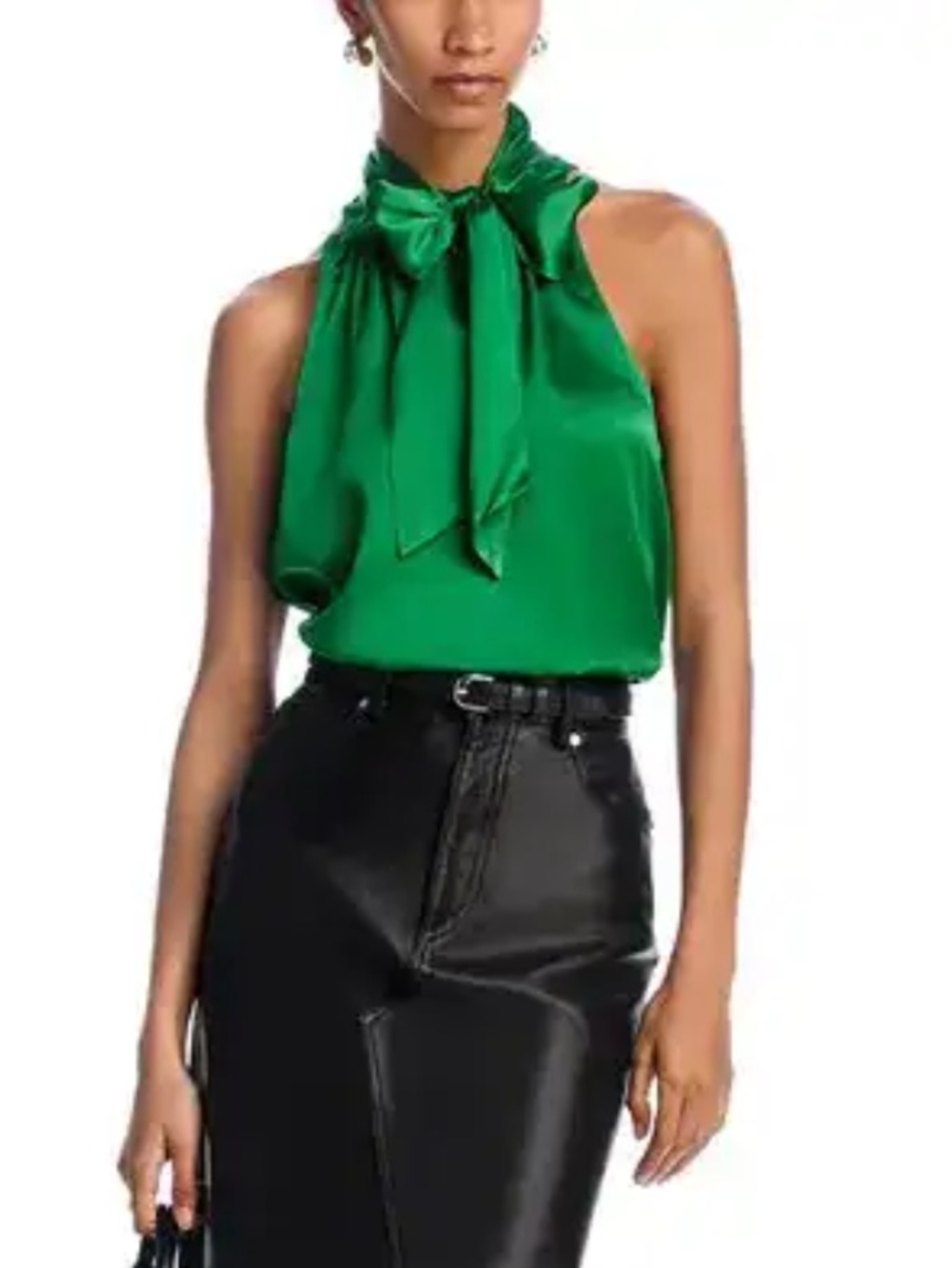 cinq a sept Green Silk Halter Top